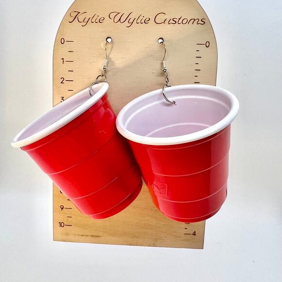 Solo Cup Shot Earrings - Shot Glass Earrings - Party Earrings - Club Accessories - Picture 10 of 11